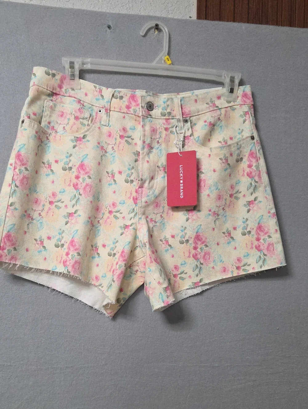 J.Crew Baggy Fit Floral Denim Shorts NWT Women’s High Rise Pink Blue Size 12/31.